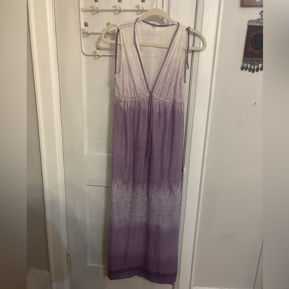 Vintage Elegant Purple Ombre Maxi Dress